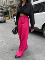 PANTOLON KAPALI CEP DETAYLI SALAŞ PANTOLON - Mavi