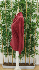 Kadın Uzun Kollu Kapişon Yaka Düğmeli Yumoş Bluz