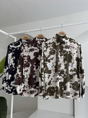 Batik Desenli Chanel Saten Gömlek 3467