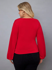 Kadın Uzun Kollu Kruvaze Yaka Sandy Bluz