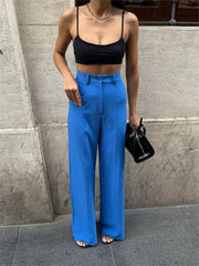 PANTOLON KAPALI CEP DETAYLI SALAŞ PANTOLON - Mavi