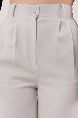 Bol Paça Piliseli Bej Pantolon