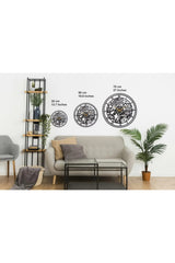 Wall Art Home Black Flora Metal Duvar Saati 50x50 Cm