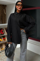 Klasik Oversize Poplin Gömlek 3421