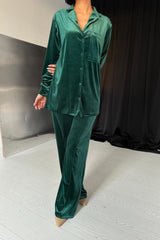 Zümrüt Klasik Gömlek Ve Pantolon Kadife Takım