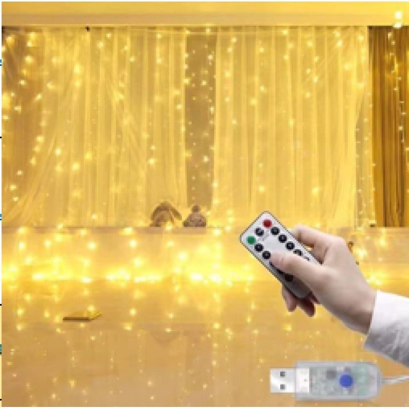 Tel Perde Led 3*3m 300 Led Gün Işığı