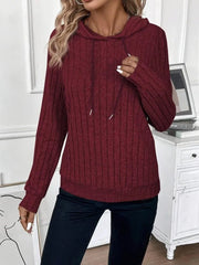 Kadın Uzun Kollu Kapşonlu Bağcıklı şardonlu Kaşkorse Bluz