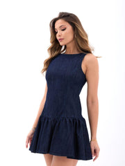 7460 KOT ELBİSE-MAVİ