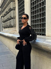 Püskül Detaylı Hırka Pantolon Triko Takım 9967