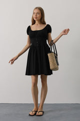 Beli Korseli Mini Elbise - Beyaz