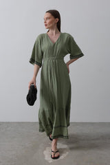 KolEtekNakışlıElbise - Haki