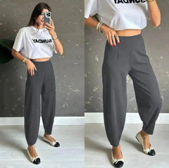 Kadın Krep Kumaş Balon Pantolon