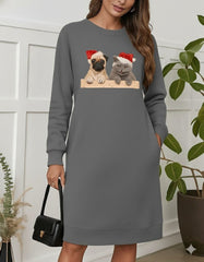 Kadın Uzun Kollu Bisiklet Yaka Desenli Viskon Iki Iplik Bluz