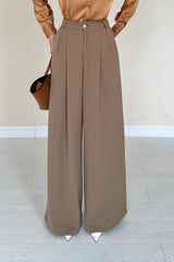 Füme Pileli Comfort Pantolon