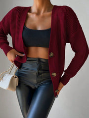 Kadın Uzun Kollu Düğme Detay Triko Bluz