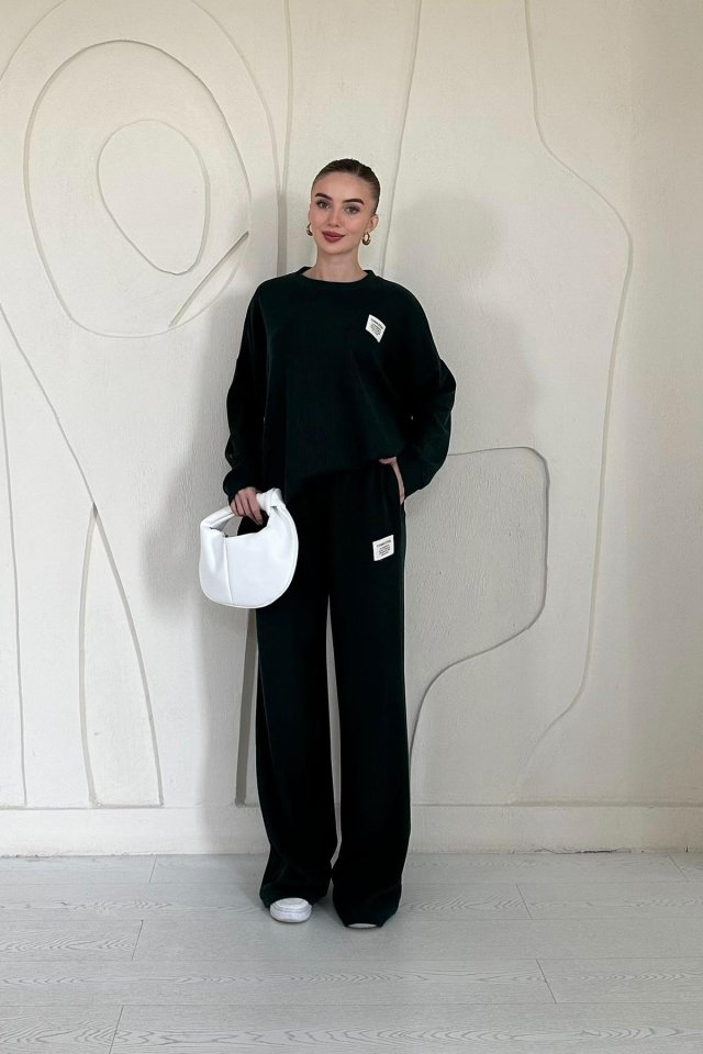 Vizon Klasik Fitilli Kazak Ve Pantolon Takım