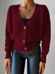 Kadın Uzun Kollu Düğme Detay Triko Bluz