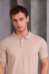 Erkek Slim Fit Pamuklu Yumuşak Doku Nefes Alan Kumaş Yakalı Tişört