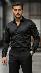 Erkek Saten Klasik Gömlek