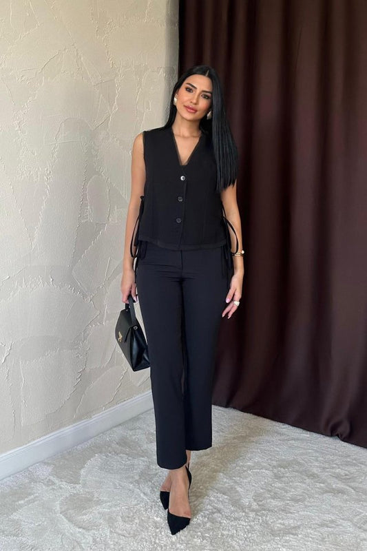 Siyah Pensli Pantolon