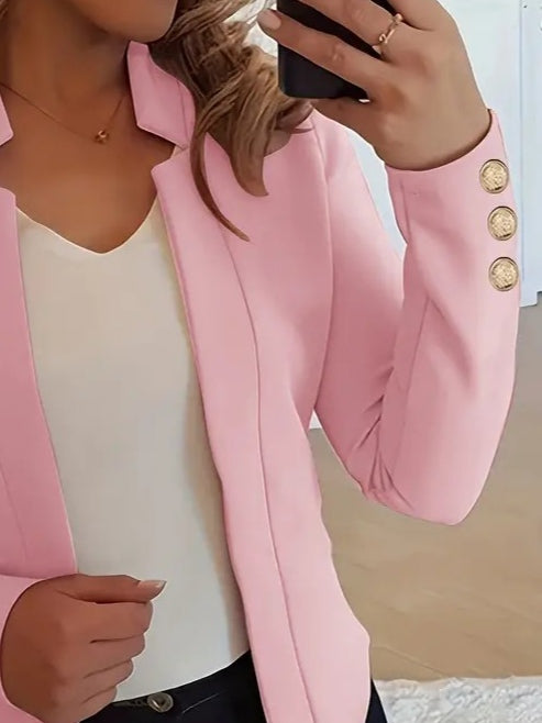 Kadın Uzun Kollu Kol Düğme Detay Ithal Krep Ceket