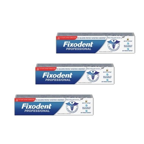 Fixodent Professional Diş Protez Yapıştırıcı Krem X 3 Kutu