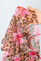 Leopar Zambak Baskılı Pareolu Bikini Takım M-9035