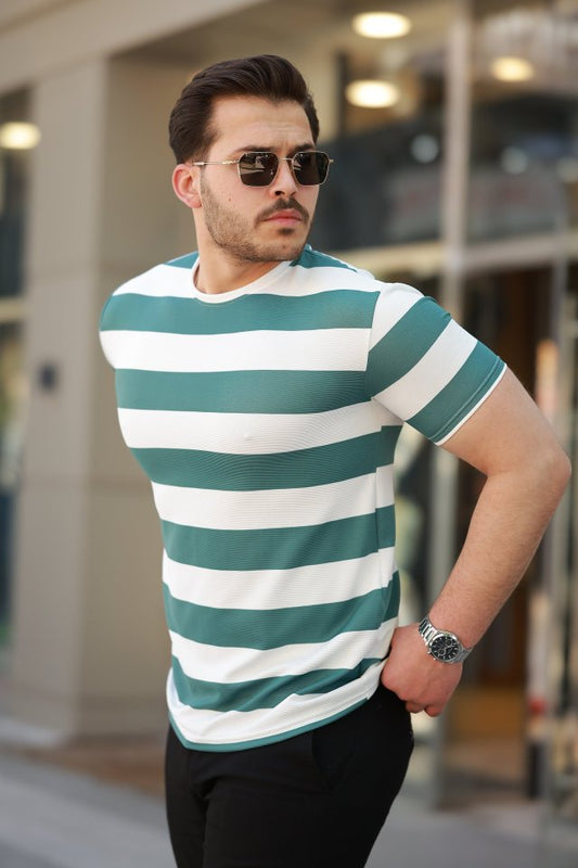 Erkek çift Renk Pamuklu örme Kumaş Kısa Kollu T-shirt