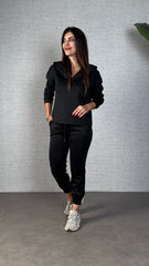 Kadın Uzun Kollu Kapüşonlu Ikili Takım