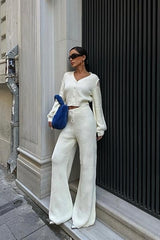 Püskül Detaylı Hırka Pantolon Triko Takım 9967