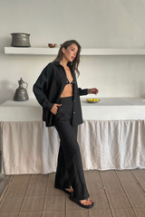 GÖMLEK-PANTOLON TAKIM CUPRA KUMAŞ - Bordo