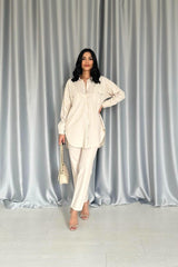 Fuşya Gömlek Ve Çıtçıtlı Pantolon Takım