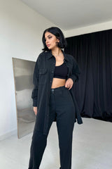 Fuşya Gömlek Ve Çıtçıtlı Pantolon Takım