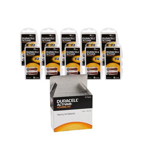 Duracell 312 Numara İşitme Cihazı Pili 10 X 6 Lı Paket 60 Adet Pil Pr41 Kulaklık Pili