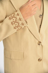 Leomie Nakışlı Blazer Ceket 6106