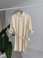 Süzene Nakışlı Ve Gold Düğmeli Elbise 2742