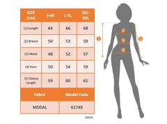 Kadın Uzun Kollu V Yakalı Desenli Modal Bluz