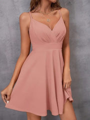 Kadın Ip Askılı Kruvaze Yakalı Kiloş Ithal Krep Elbise