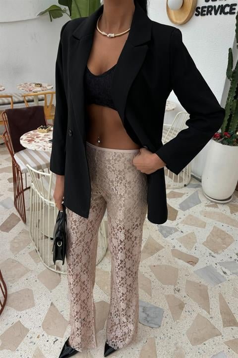 İçi Astarlı Dantel Pantolon 0081