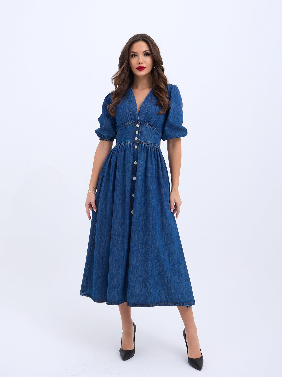 7037 KOT ELBİSE-MAVİ