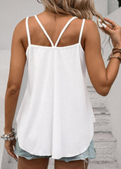 Kadın çift Askılı Kare Yaka Waffle Bluz