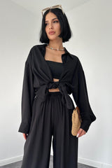 Saks Alice Gömlek Ve Bol Kesim Pantolon Takım