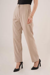 Çift Pens Detaylı Gri Pantolon