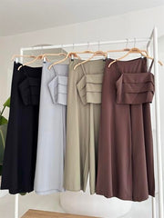 Crop Plazzo Pantolon Takım 10155-08