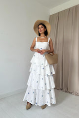 Kırmızı Kat Kat Arkası Bağlamalı Elbise