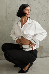 Siyah Önü Garnili Pantolon