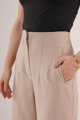 Çift Pens Detaylı Gri Pantolon