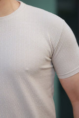 Erkek Kısa Kollu Zigzag Desenli T-shirt