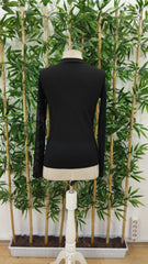 Kadın Uzun Kollu Yarı Balıkçı Yaka Kolları Tüllü Dalgıç Bluz