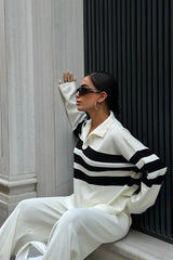 Cerly Çizlili Triko Pantolon Kazak Takım 9977